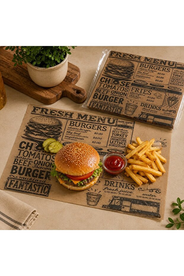 Menu Newspaper Patterned Presentation Paper Pack of 100