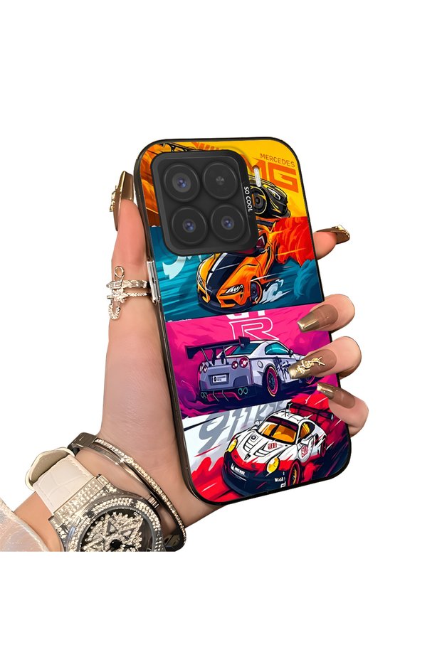 Stylish Case for Xiaomi Mi 15 5g Gtr Racing Car Theme Hard Acrylic Back Soft Silicone Edge Shockproof Case