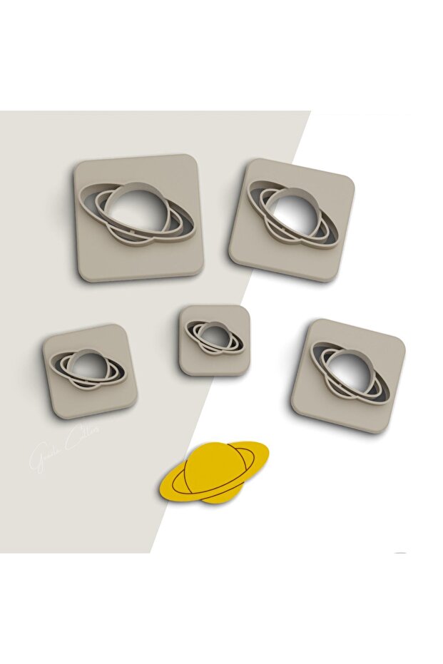 Saturn Polymer Clay Cutting Mold, Earring Molds, Cookie Mold, 5 Sizes, No: 422