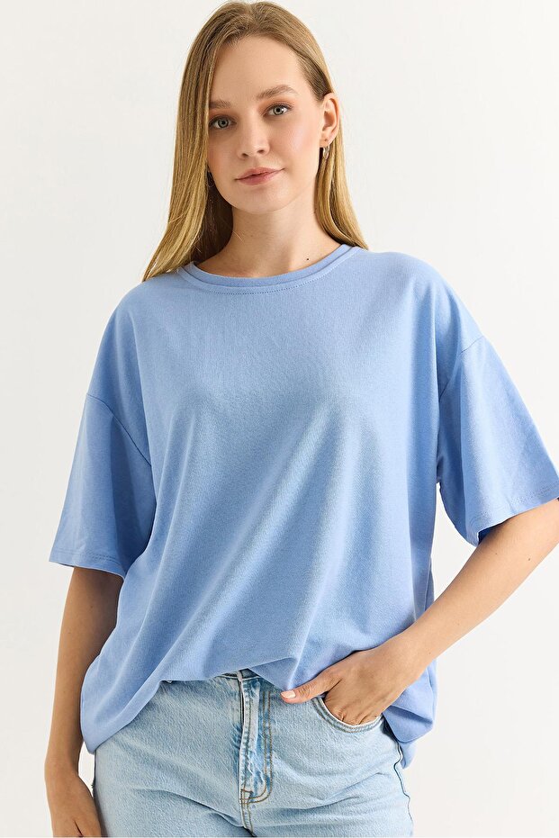 Oversize Two Thread Tshirt Blue