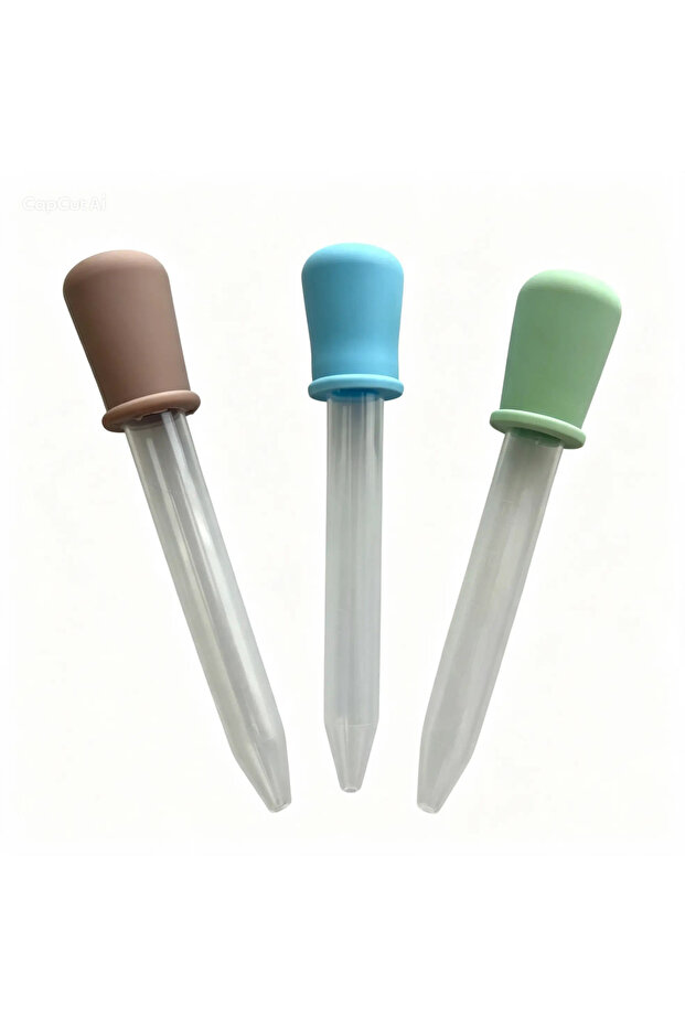 3 Pcs Dropper, Liquid Transfer, Mink, Blue, Light Green