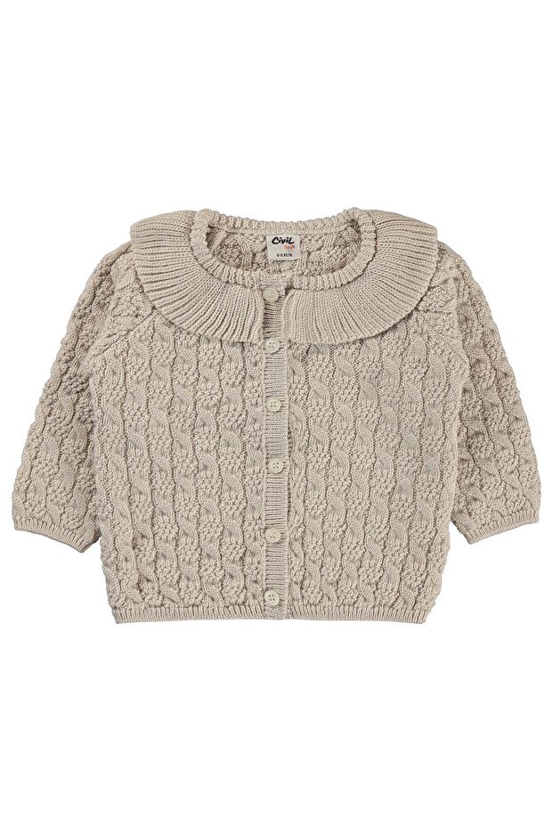 Ruffled Cardigan for 6-18 Months - Beige
