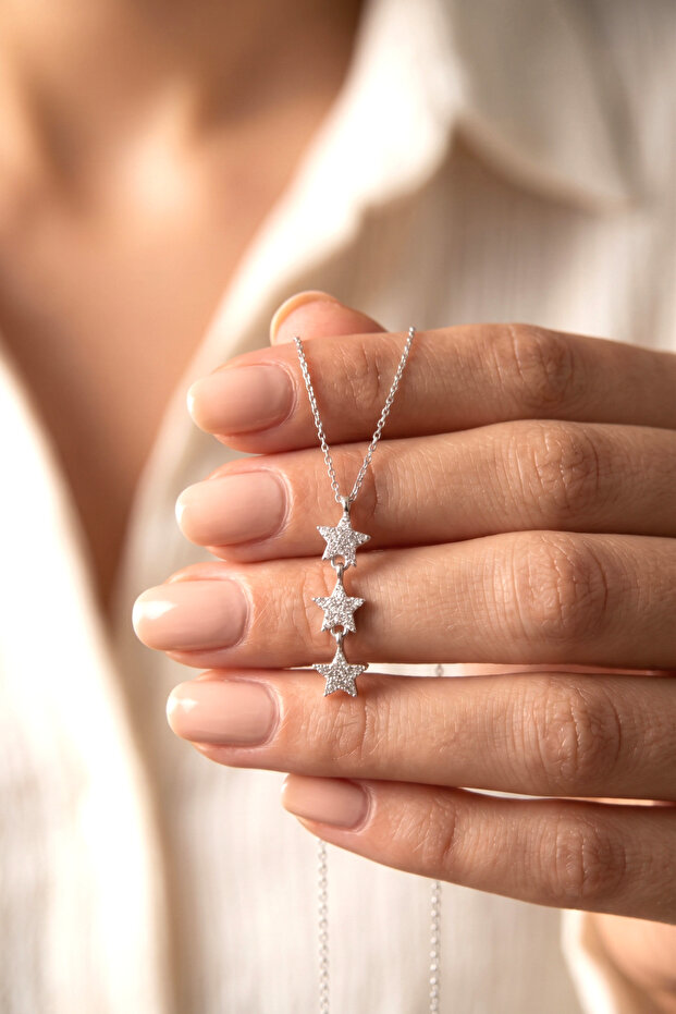 Row Star Model Zircon Stone Necklace