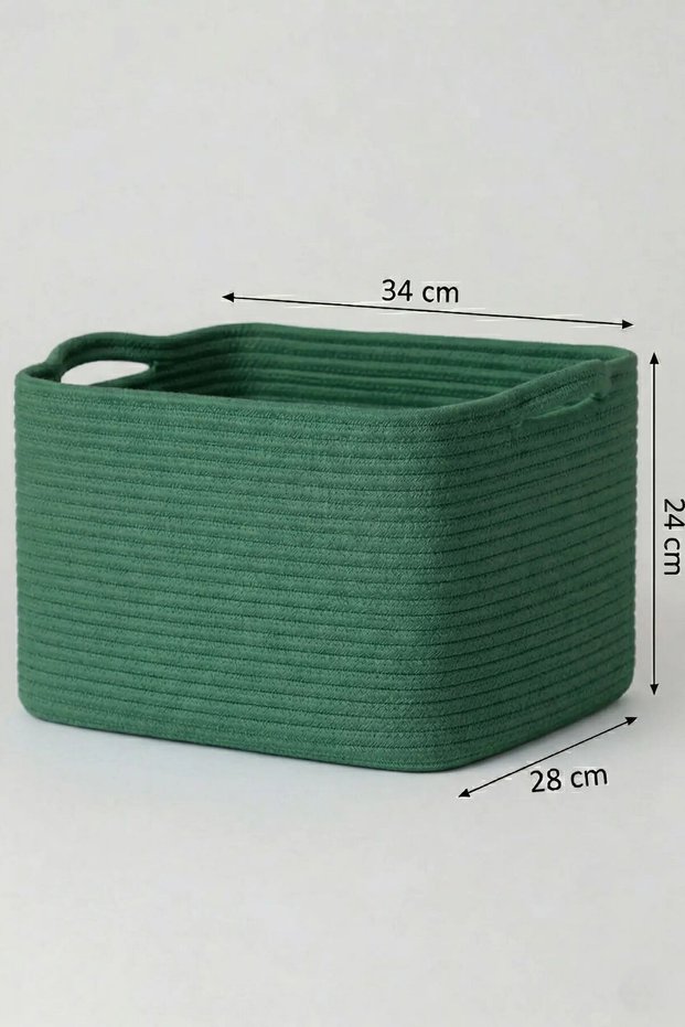 Multi-Purpose Basket with Jute-Looking Wicker Handles | Bathroom & Toy Organizer (34X28X24 cm) - 14 Colors