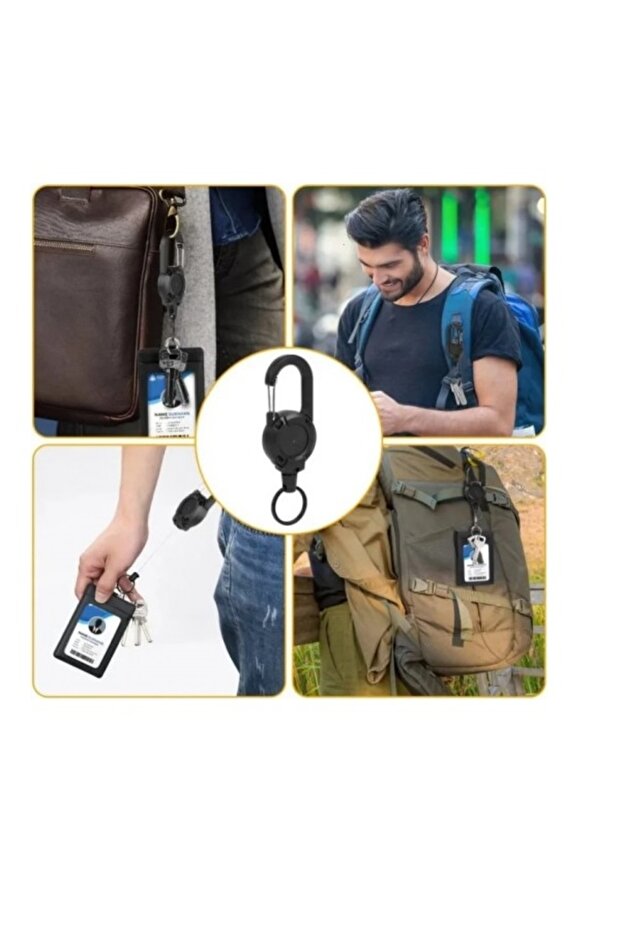 Steel Rope Keychain with Carabiner Hook