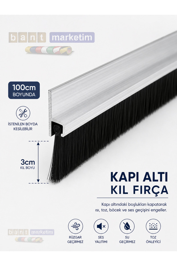 Under Door Brush Self-Adhesive 100cm Bristle Length 3cm. Bmpbm2422