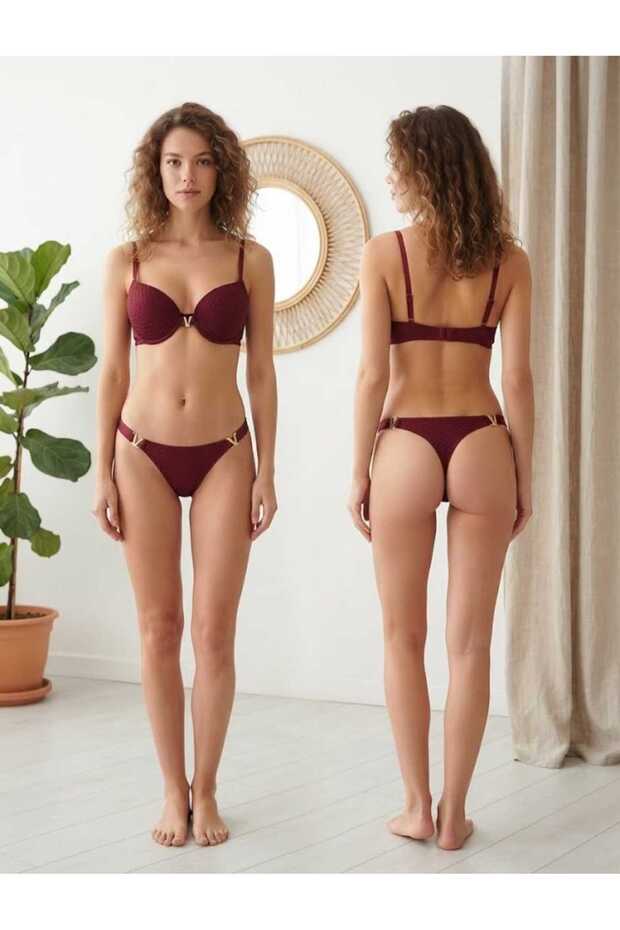 Unpadded B Cup Women's Bra Set Low-Cut Supported Bra Panty Set 6 Colors 80-85-90-95