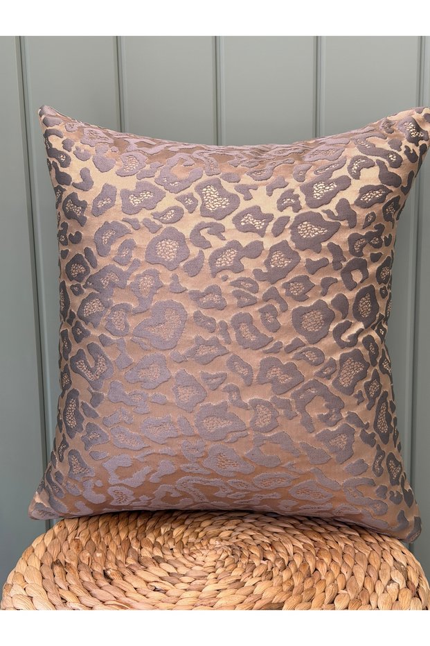 Rose Gold Smoked Gray Living Room Throw Pillow Cover