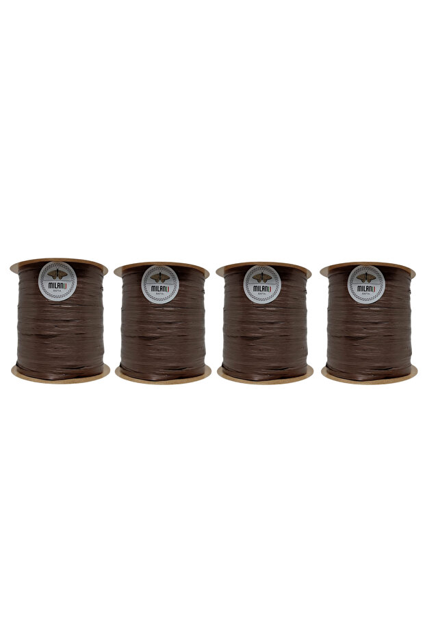 Soft Textured Raffia Yarn No. 25 Dark Brown 4 Pieces 400 Gr 1000 Mt Washable Water Resistant Knitting Yarn
