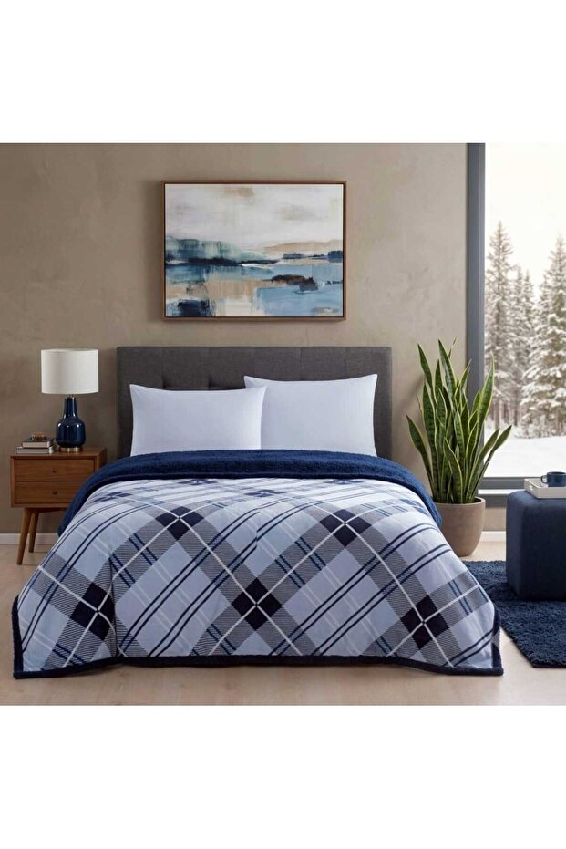 Winter Set with Blanket Double Rialta Blue