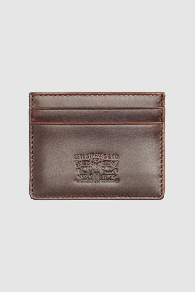 Case seal brown leather men's card holder