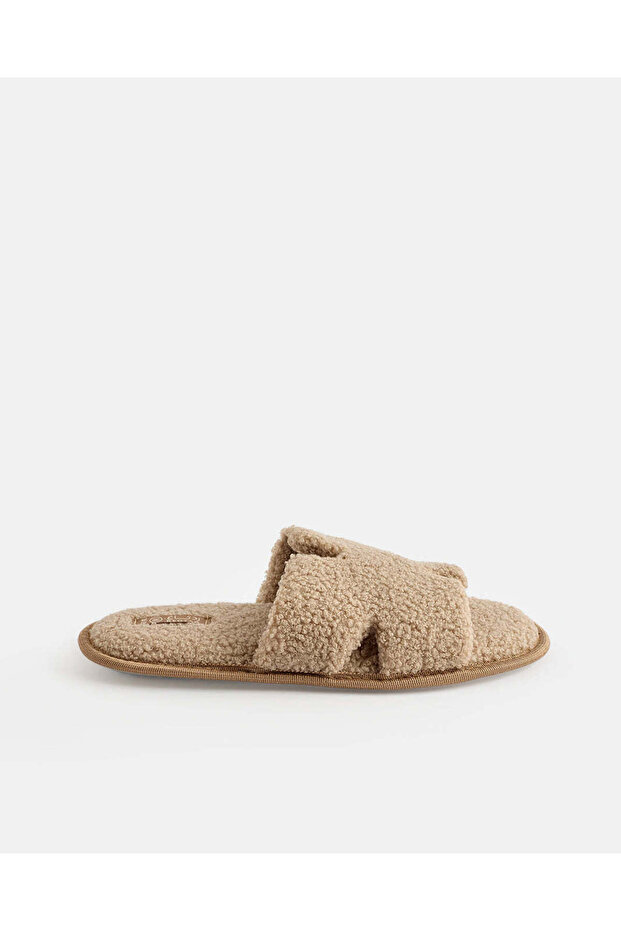 Women Taupe H Upper Slippers