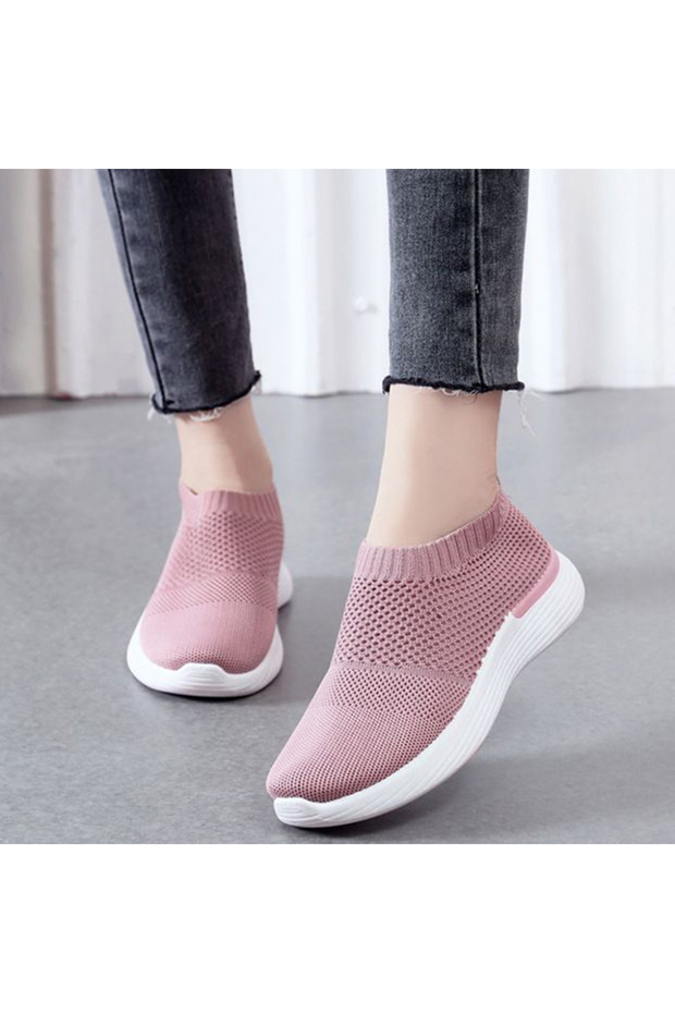 Women's Pink Sports Slip-On Sneakers