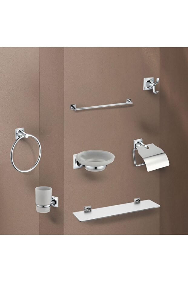 Plus Rocket 7Pcs Bathroom Accessories, Vanity Unit For Modern Bathroom Organization