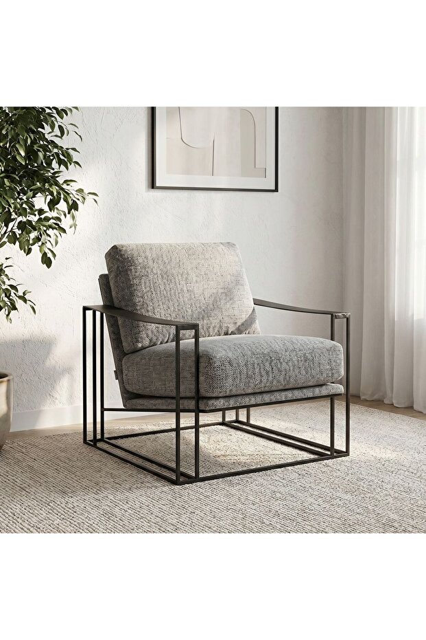 Kena 1 Seater Fabric Accent Chair Grey, Useful Item For Daily Home Needs
