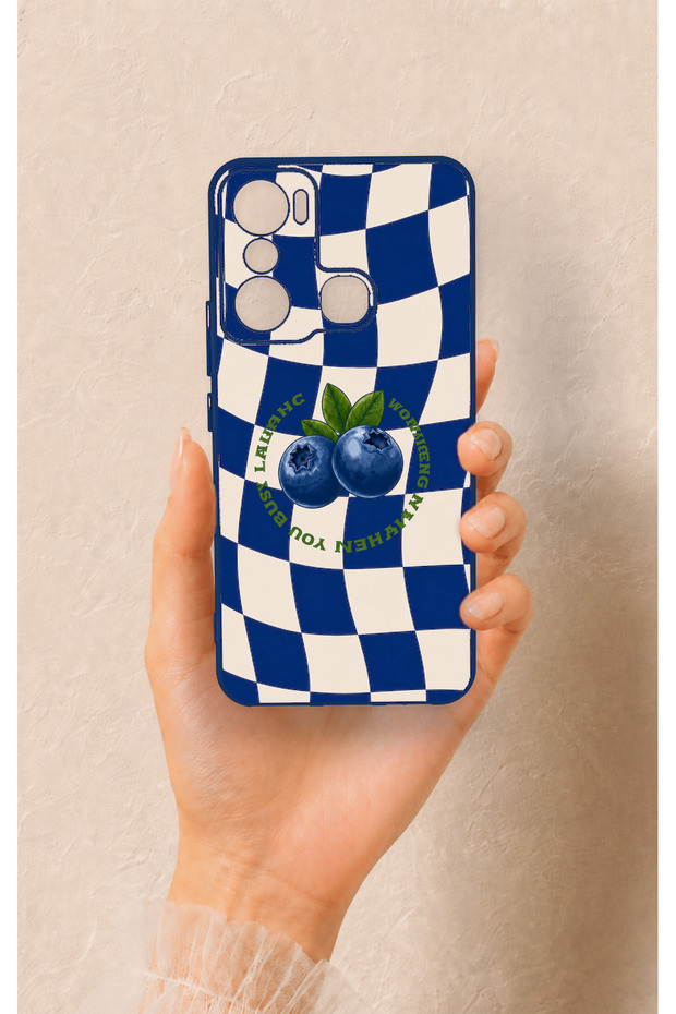 Infinix Hot 20I Compatible Blueberry Patterned Silicone Case