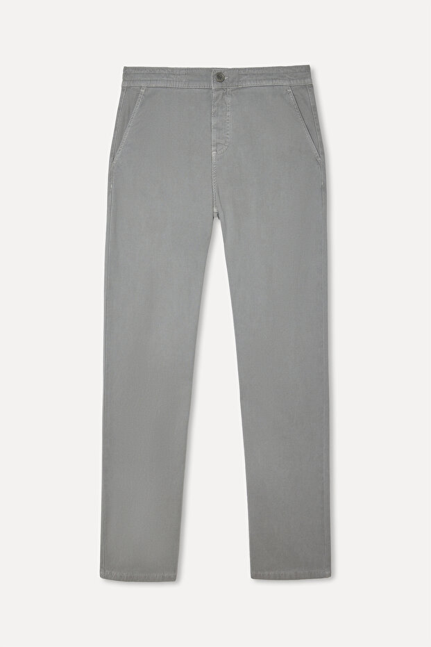 Men's Gray Straight Fit Pants