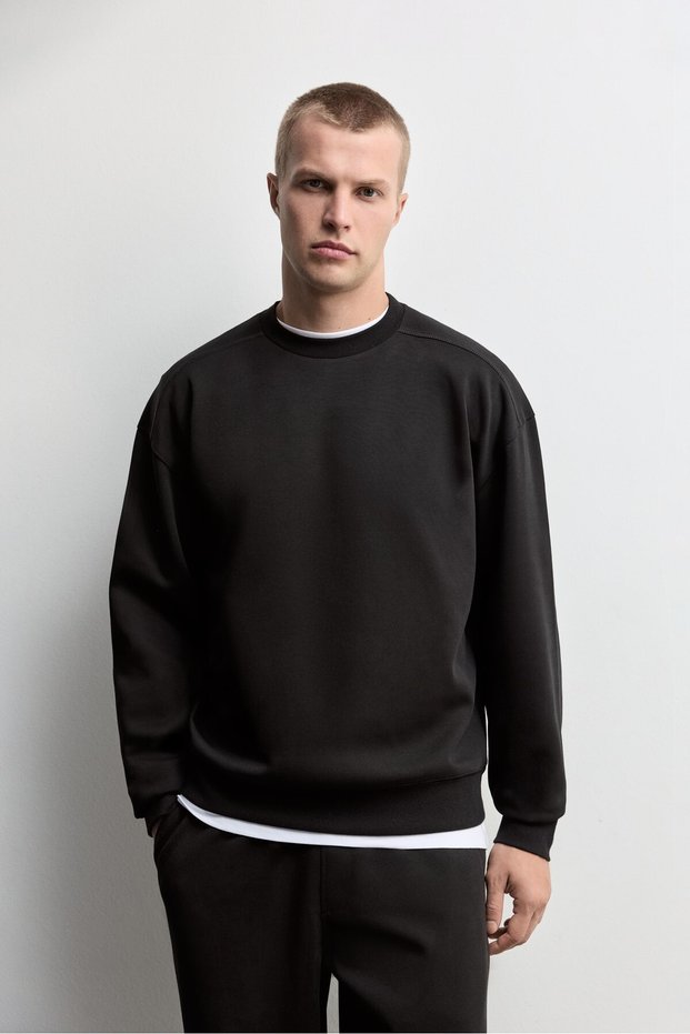 İnterlok bisiklet yaka sweatshirt