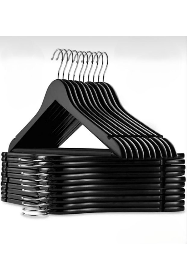 100 Pieces of Clothes Hangers Wood Look Plastic Hangers