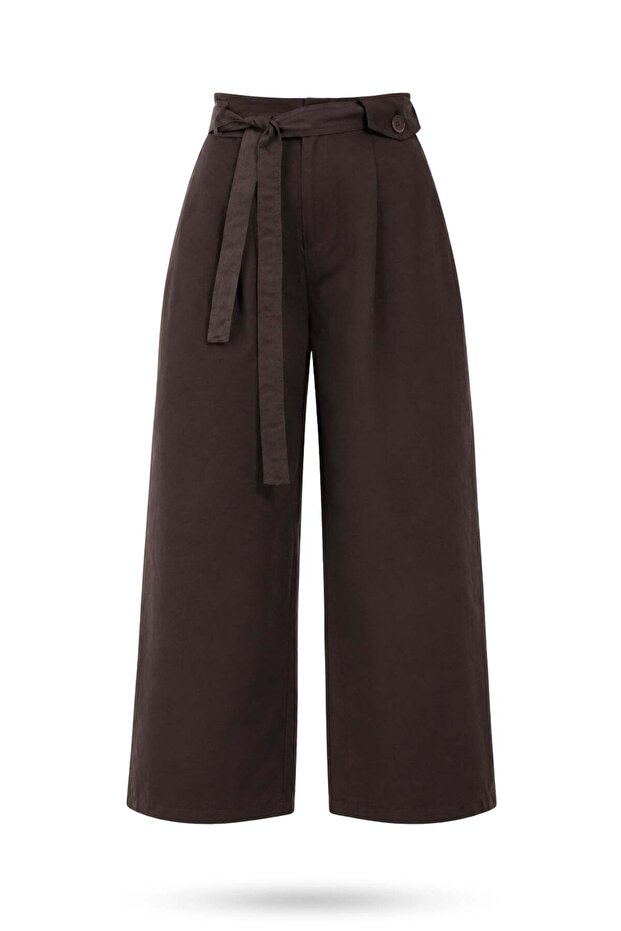 Brown Belted Wide Leg Trousers 51265