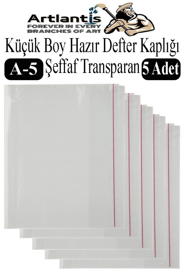 Small Size Ready-Made Notebook Cover Transparent A5 5 Pieces 1 Pack Velcro Adjustable Self-Adhesive Cover