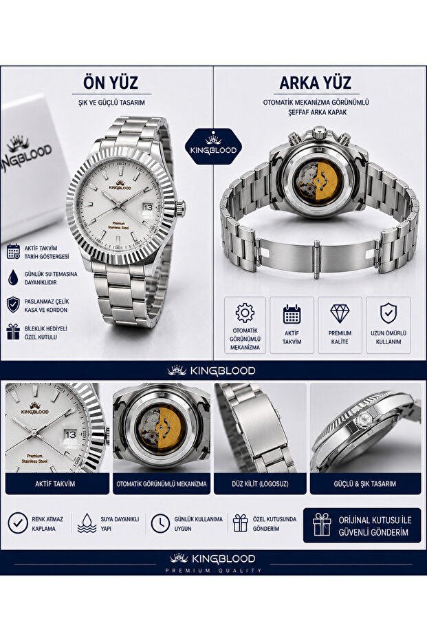 Premium Automatic Mechanism Stainless Steel Men's Wristwatch - with Special Box"
