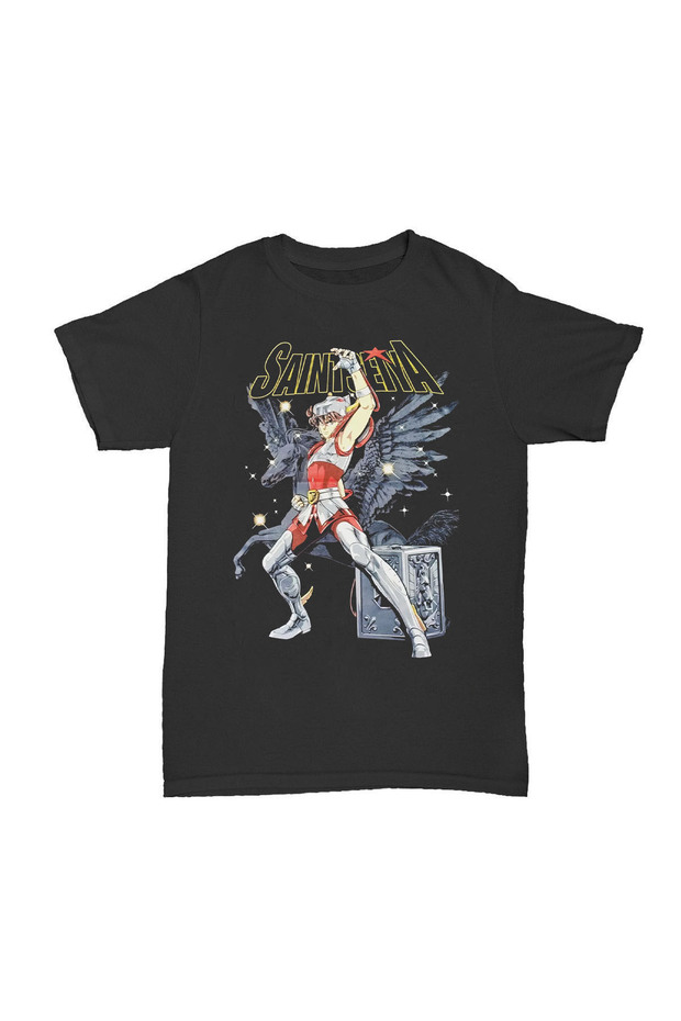 Saint Seiya Knight of the Zodiac Printed Cotton Black Unisex T-Shirt