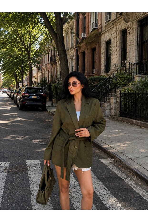 Women's Double-Breasted Nubuck Jacket