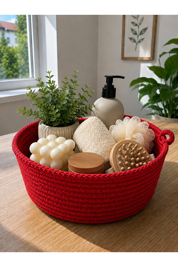 Hand Knitted Decorative Basket – Multi-Purpose Stylish Organizer & Storage Basket