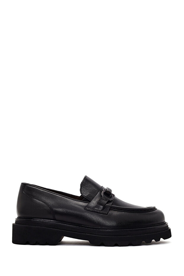 Men's Black Leather Casual Loafer Wm750034Dv