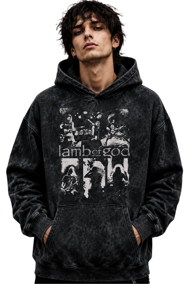 Lamb of God Rock Metal Music Band Printed Unisex Oversize Premium Washable Hoodie Sweatshirt