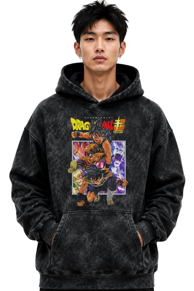 Dragon Ball Son Goku Anime Printed Unisex Oversize Premium Washable Hoodie Sweatshirt