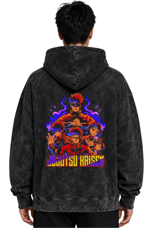 Jujutsu Kaisen Characters Anime Printed Unisex Oversize Premium Washable Hoodie Sweatshirt
