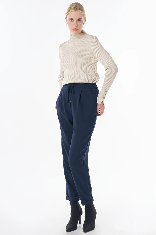 Double Leg Trousers Navy Blue