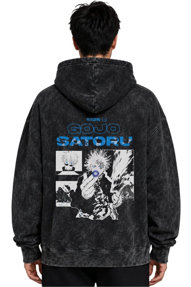 Satoru Gojo Jujutsu Kaisen Anime Printed Unisex Oversize Washable Premium Hoodie Sweatshirt