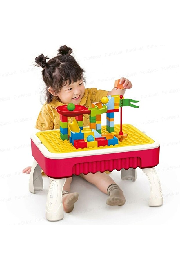 Kids 2-in-1 Building Block and Drawing Board Creative Activity Table