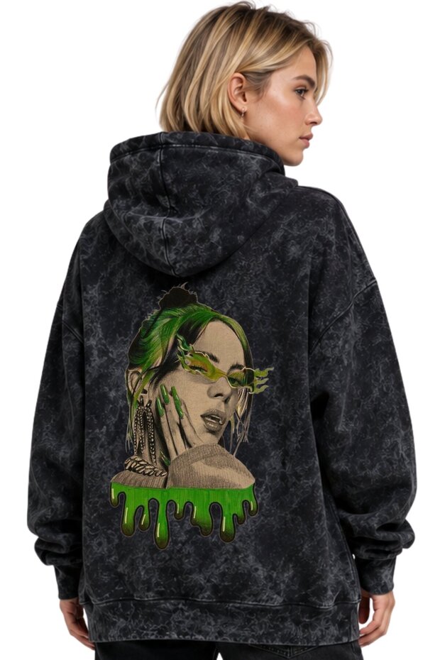 Billie Eilish Singer Printed Unisex Oversize Washable Premium Hoodie Sweatshirt