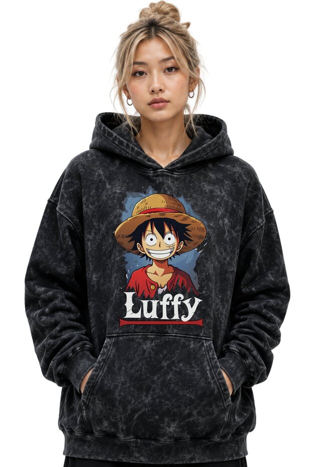 Monkey D. Luffy One Piece Anime Printed Unisex Oversize Washable Premium Hoodie Sweatshirt