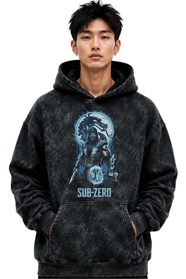 Sub-Zero Mortal Kombat Game Movie Printed Unisex Oversize Premium Washable Hoodie Sweatshirt