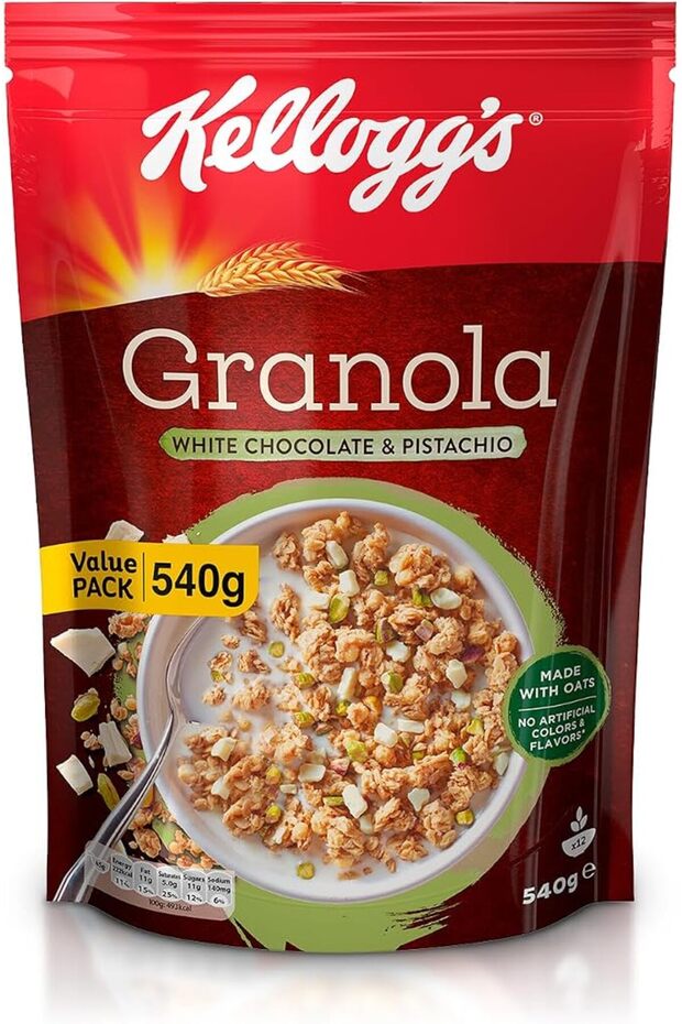 GRANOLA WHITE CHOCOLARTE WITH PISTA 540G x 5