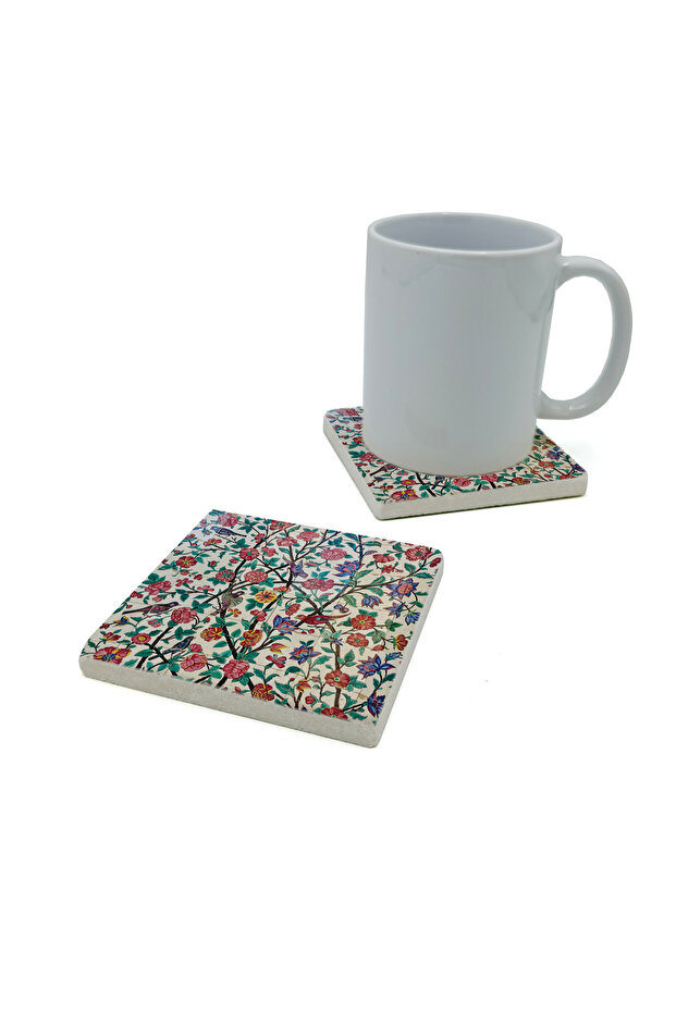 Iranian Chinese (Sa'Di-Yi Shirazi Tomb) Printed Natural Stone Coaster 10X10 Kd-66