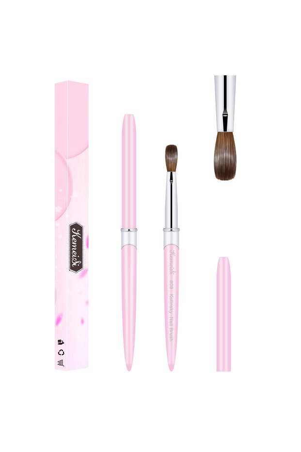 KOLINSKY 08 100% Kolinsky Acrylic Nail Brush Good Quality Nail Art Mink Brush Wood Handle Gel Build
