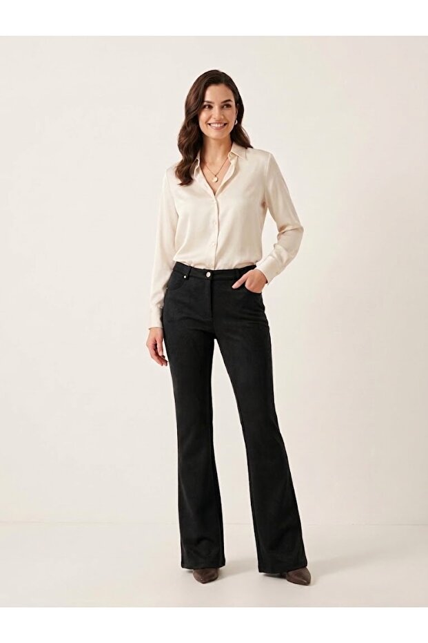 Suede Spanish Flare Pants 4147