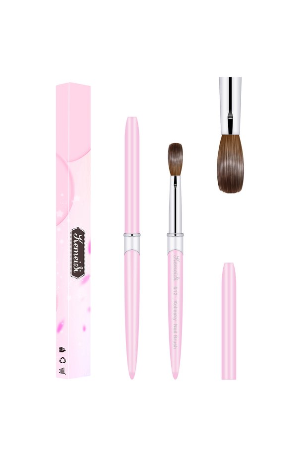 KOLINSKY 12 100% Kolinsky Acrylic Nail Brush Good Quality Nail Art Mink Brush Wood Handle Gel Build