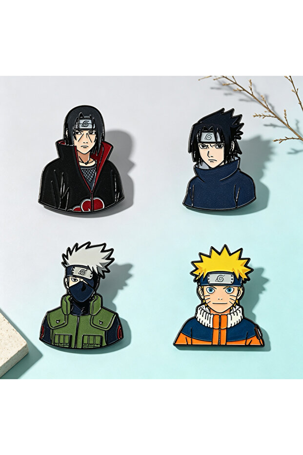 Bandai 4pcs Brooches 3/4pcs Classic Anime Enamel Pins Set Cartoon Q version Character Metal Lapel Br