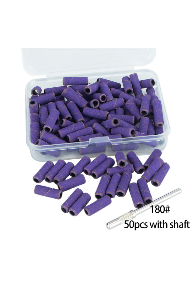 180grit purple 50pcs 3.1mm Mini Sanding Bands Kits Nail Drill Bits Mandrel Sets Dead Skin Remover El
