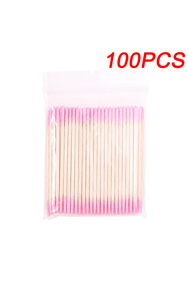 Pink 100Pcs 100/1000Pcs Double-Ended Cotton Swabs Fine Pointed Tips for DIY Nail Art Makeup Eyeliner
