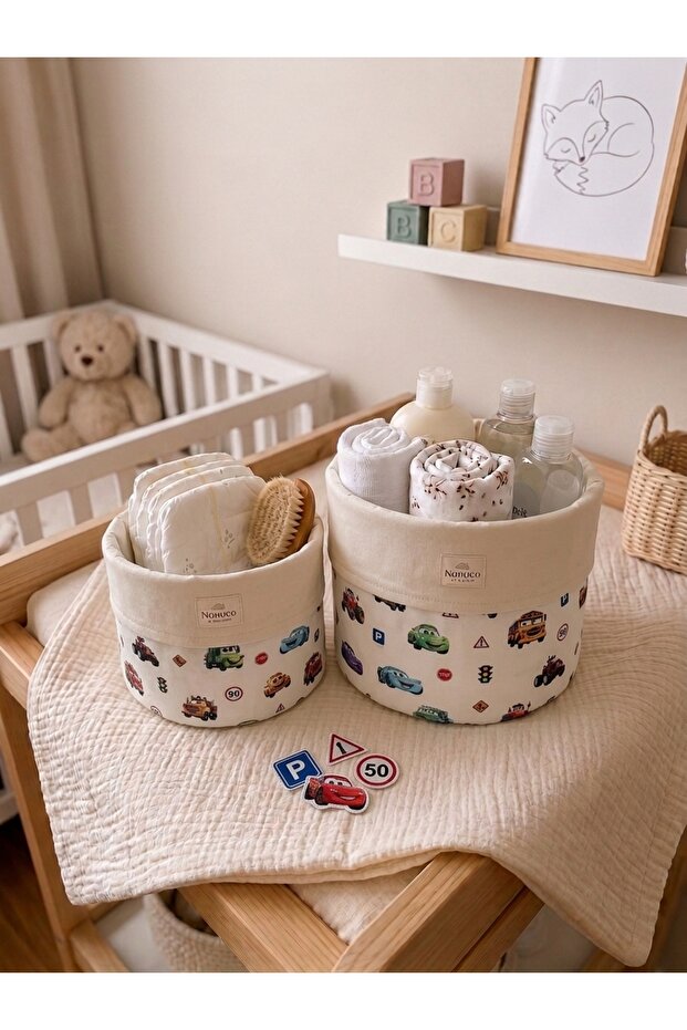 2-Piece Multi-Purpose Baby Room Organizer Basket