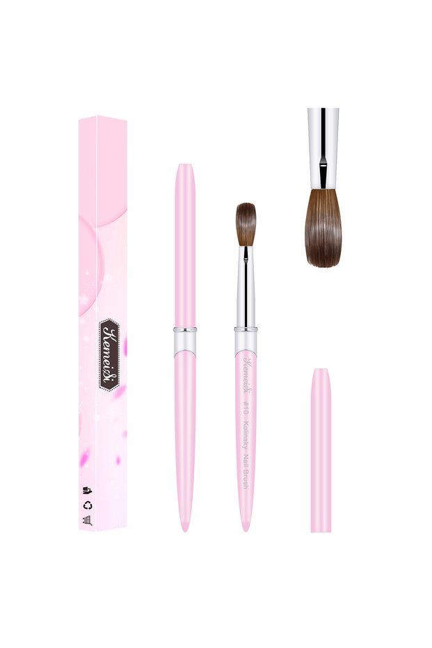KOLINSKY 10 100% Kolinsky Acrylic Nail Brush Good Quality Nail Art Mink Brush Wood Handle Gel Build