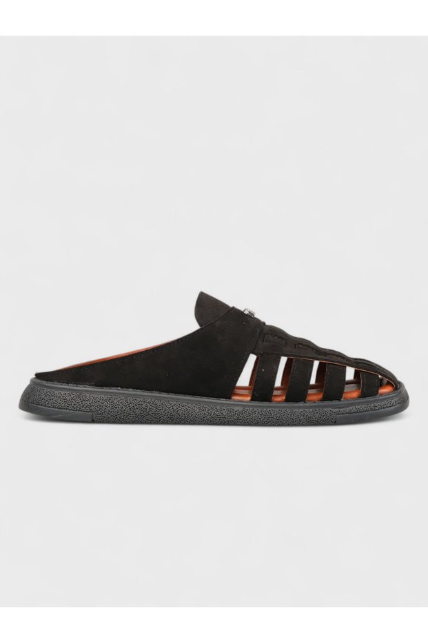 Women's Summer Flat Slippers - 230 3168 - Black Suede